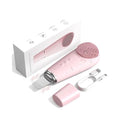 Facial Cleansing Brush & Massager, 2 in 1 Facial Skin Scrubber Waterproof and Rechargeable Face Scrub for Deep Cleansing Vibrating Exfoliator Scrubber Skin Care with 7 Modes, Gentle Exfoliating - Pink