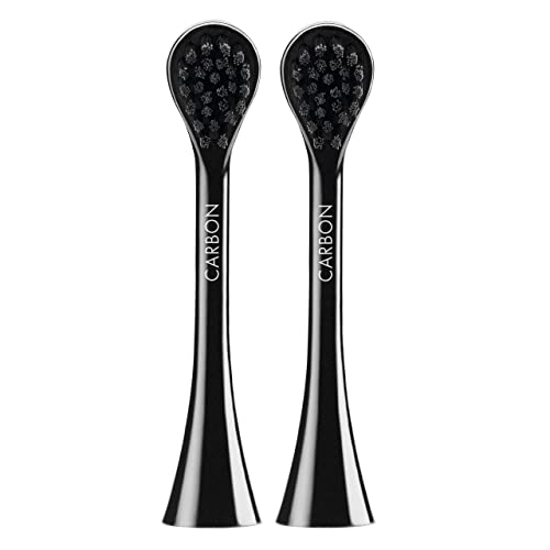 Black Hydrosonic Sensitive Brush Heads for Electric Toothbrush, Pack of 2 - Swiss Made