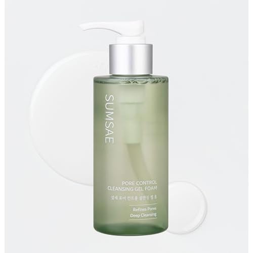 Pore Control Gel to Foam Cleanser, Korean Skincare Face Wash with Green Tea & Chestnut Shell for Oil Control, Deep Pore Cleansing & Makeup Removal, 155ml / 5.24 fl oz
