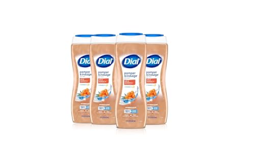 Dial Body Wash Pack of 4 - Silk & Seaberry Hydrating Shower Gel, 21 fl oz