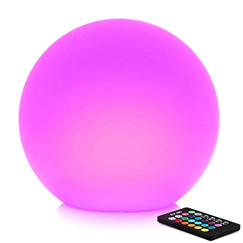 Rechargeable 12-Inch RGB LED Globe Ball Light - Color-Changing Orb Lamp with Remote