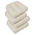 Dining Chair Cushions 4 Pack Beige 18x18x4 Inch Non-Slip Tufted Supportive Pads