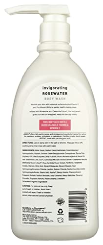 Invigorating Glycerine Rosewater Body Wash Pack of 3 - Paraben-Free, 30oz