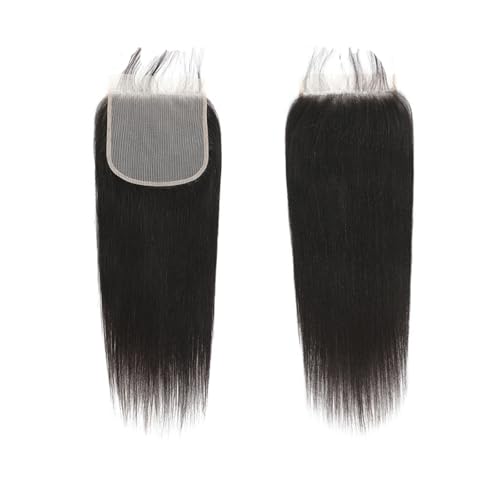 KAFEIER Natural Black 6x6 HD Lace Closure 12 Inch Brazilian Human Hair Straight Wave
