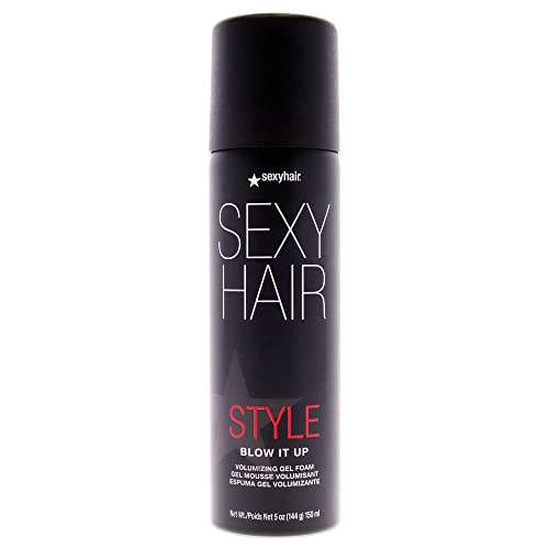 SexyHair Style Blow It Up Volumizing Gel Foam, 5 Oz | Up to 50% More Volume | Adds Shine