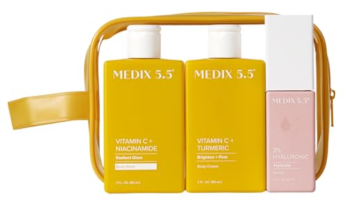 Vitamin C & Hyaluronic Acid Skincare Set - Body Lotion, Wash & Serum Travel Kit