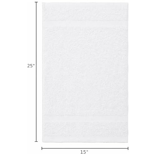 HOME ESSENTIALS 24 Pack White Salon Towels 15x25 Inches - Absorbent Hand & Spa Towels for Hair, Bathroom, Gym, Spa, Hair Care
