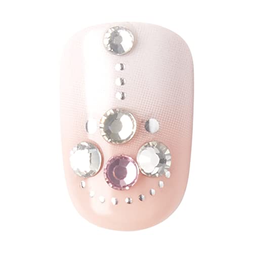 KISS imPRESS Couture Collection Press-On Manicure, Woo, with Jewelled Accents, Includes 30 Fake Nails, Prep Pad, Mini File, and Cuticle Stick