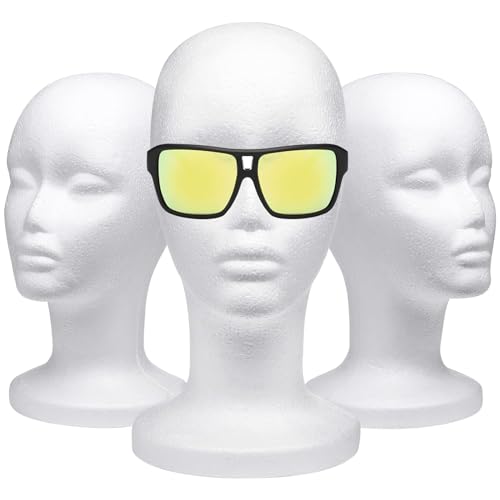 12 Inch Foam Wig Head Mannequin Display Stand for Hair, Hats, Glasses