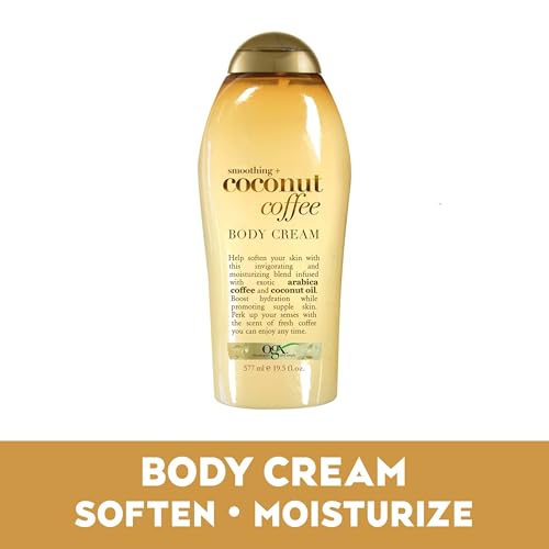 OGX Smoothing + Coconut Coffee Body Cream 19.5 oz,(Pack of 2)