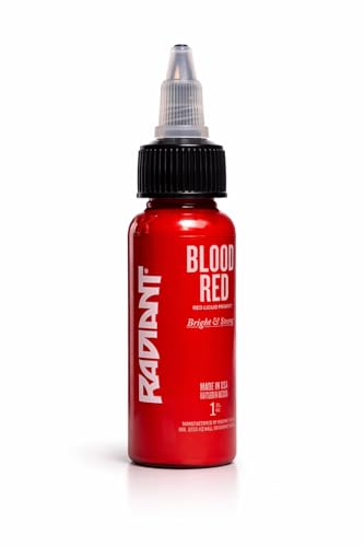 Radiant Colors Blood Red Tattoo Ink 1oz Bottle - Bright Saturation, High Pigment Load