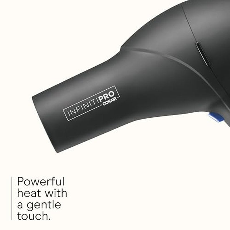 Infiniti PRO CONAIR Hair Dryer with Diffuser, Professional AC Motor, Tourmaline Ceramic Technology Blow Dryer, Includes Concentrator and Blowout Brush, Amazon Exclusive, Gray