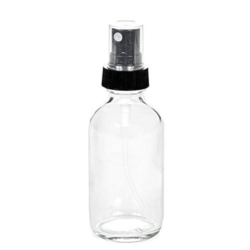 Vivaplex, 12, Clear, 1 oz Glass Bottles, with Black Fine Mist Sprayers (Pack of 2)