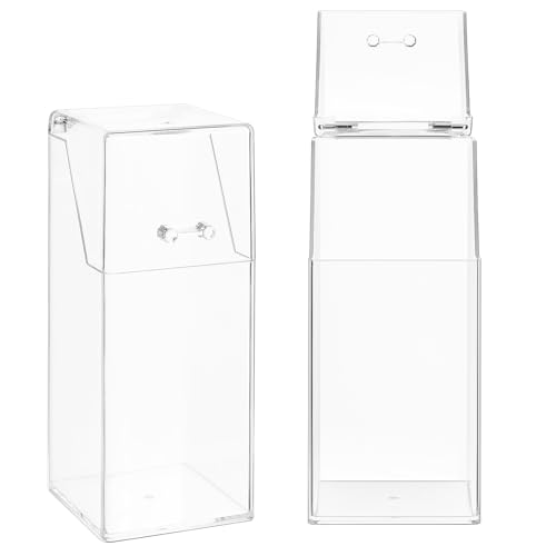 Zerodeko Acrylic Makeup Brush Holder with Lid Clear Pen Holder Storage Box for Desktop Organizing Makeup Brushes Stationery Small Items Home Office