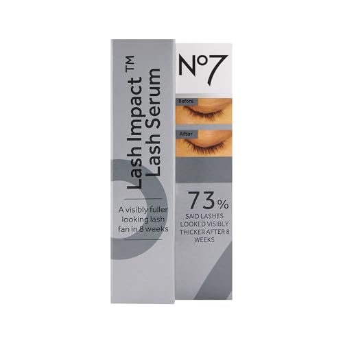 No7 Lash Impact Serum for Brows & Lashes - 0.21 Fl Oz Pack of 2 - Fuller, Thicker, Darker in 8 Weeks