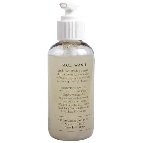 Lindi Skin Face Wash for Dry & Sensitive Skin - Gentle, Moisturizing Formula That Hydrates & Refreshes Your Body and Scalp - Reduce Facial Rashes, Redness, and Iitching (4 fl oz)