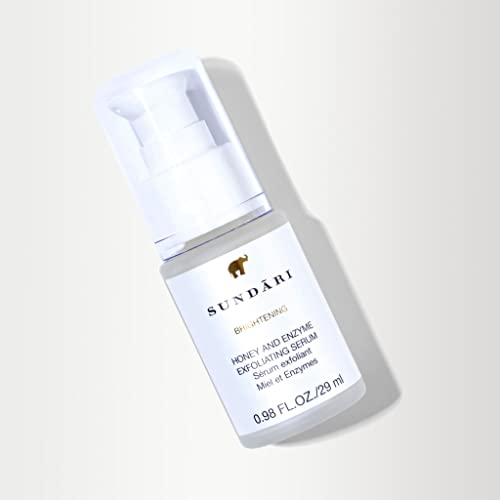 SUNDARI Honey & Enzyme Exfoliating Serum, 0.98 fl oz, Brighter Skin, Fewer Fine Lines and Wrinkles, Smoothing Botanicals, Enzymes and Fruit AHAs