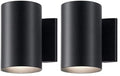 Kichler 7-Inch Black Outdoor Wall Sconce - Pack of 2, Exterior Cylinder Light