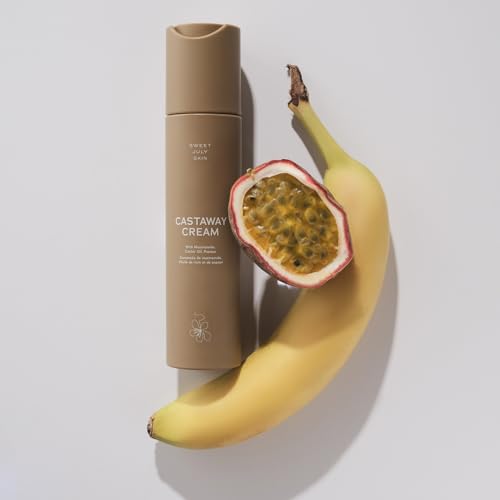 SWEET JULY SKIN Castaway Cream, Niacinamide, Shea Butter, Meadowfoam Seed Oil, Daily Face Cream, Moisturizer for All Skin Types, Hydrating, Anti-Aging, Clean & Fragrance Free 1.7 Fl oz