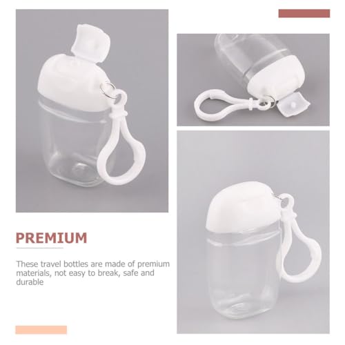 7x4cm Transparent Refillable Travel Bottles with Hook, 4 Pack