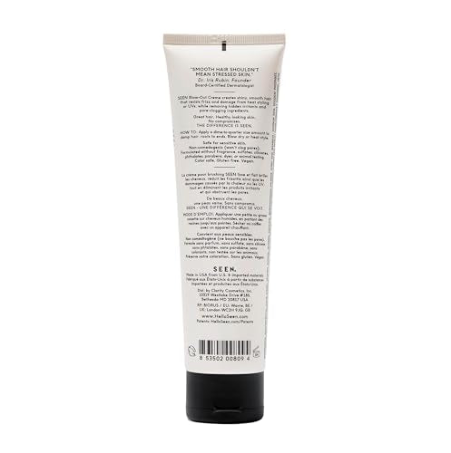 SEEN Fragrance-Free Blow-Out Creme - Non-Comedogenic Heat Protectant for Sensitive Skin