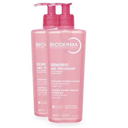 Bioderma Sensibio Foaming Gel for Sensitive Skin 500ml Pack of 2 Unscented