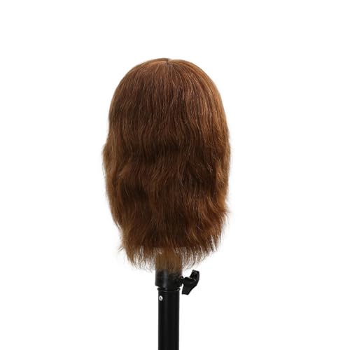 Stancia Dark Brown Male Mannequin Head with 100% Human Hair for Hairdressing Practice