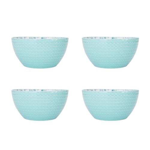 Pfaltzgraff Venice 16-Piece Stoneware Dinnerware Set for 4 - Coastal Aqua & White