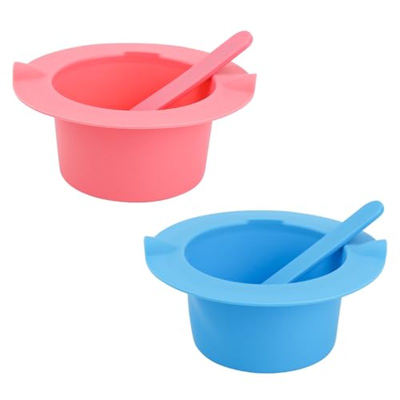 2Pcs Non-Stick Silicone Wax Warmer Liner Kit with Spatulas for Hair Removal