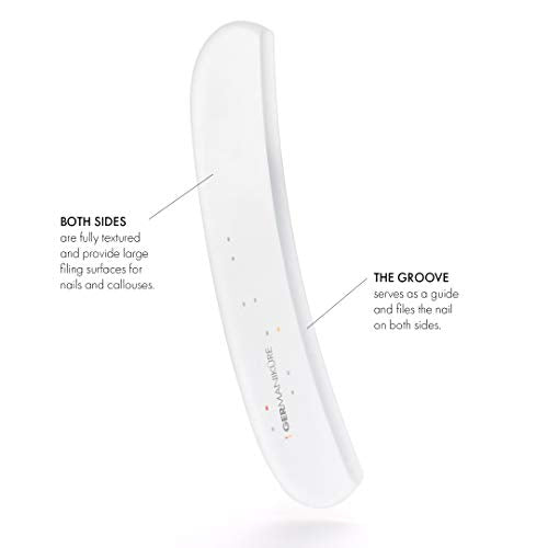 Germanikure Czech Crystal Glass Moon Nail File with Leather Sleeve - Ergonomic & Sterilizable