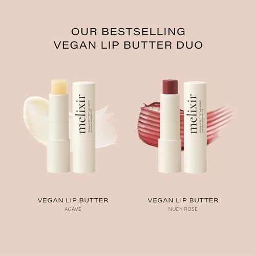 Melixir Vegan Lip Butter Duo Set ? Holiday Stocking Stuffers for Women, Makeup Christmas Gift, Hydrating Tinted Chapstick, Shea Butter & Vitamin E for Dry Cracked Lips, Trendy Lip Balm Kit for Girls