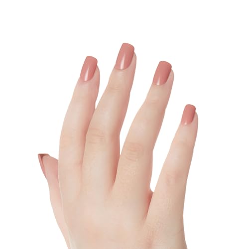 KISS Gel Fantasy Press On Nails with Glue, Pink, Short Length, Squoval Shape, 28 Fake Nails, Net wt. 2 g (0.07oz.) Pink Gel Nail Glue, Mini File, & Manicure Stick ? ¡®Ribbons¡¯
