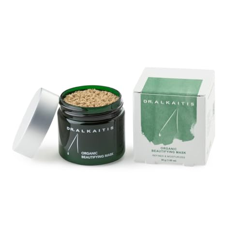 Dr. Alkaitis Organic Beautifying Mask - Mushroom-Powered Treatment with Raw Cacao - Gentle Exfoliation, Skin Plumping & Hydrating (30g/1.05oz)