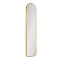 Slim Gold Arched Wall Mirror - 8x38 Inch Tall Entryway Bedroom Decor