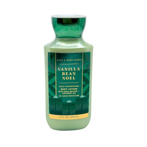 bath & body works VANILLA BEAN NOEL Body Lotion Gift Set with a BLUE Bow for Holiday - Pack of 3 (2023 Edition)