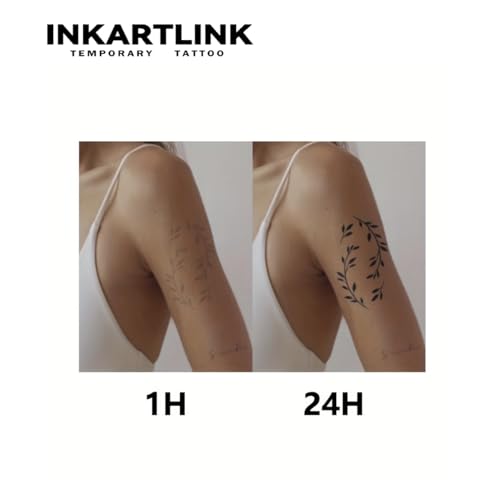 INKARTLINK Semi Permanent Tattoos,Halloween Temporary Tattoo, Party Tattoos, Realistic, Waterproof, Cruelty-free, Non-reflective (Lightning)