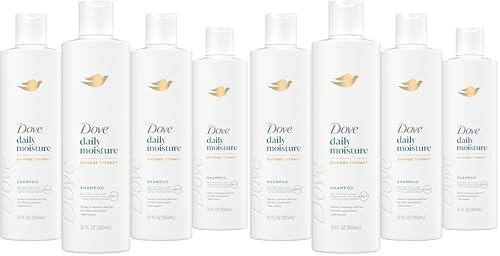 Dove Moisturizing Shampoo for Dry Hair 12 oz Pack of 8 - Daily Hydrating & Nourishing