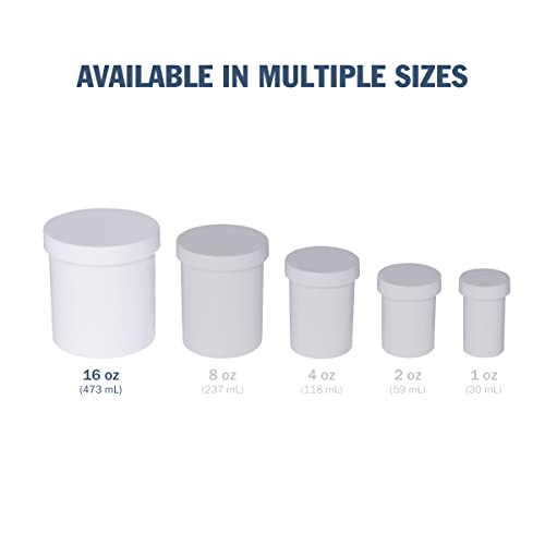 16 Ounce Plastic Ointment Jar with Blue Lid - Pack of 12