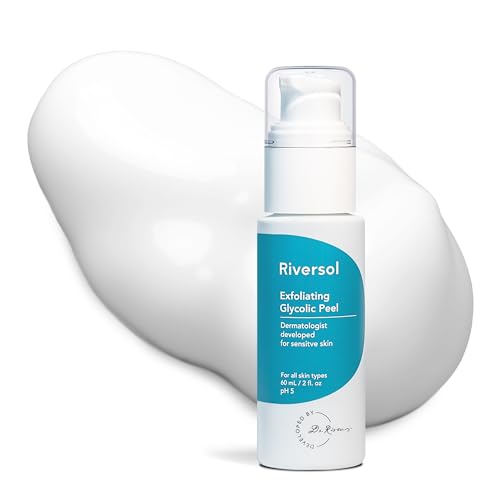 Riversol Glycolic Acid Chemical Peel for Face | 4% AHA Exfoliating Treatment | Instantly Smoother, Brighter-Looking Skin | Fragrance Free | Sensitive Skin Safe | Dermatologist Developed