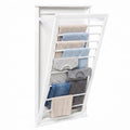 Wall-Mount Wooden Clothes Drying Rack 30 lb Capacity White Space-Saving