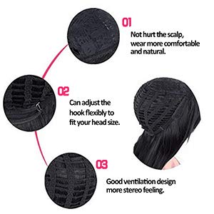Kaneles Short Black Finger Wave Wig for Women 1920s Style, Heat-Resistant Synthetic Hair, Vintage Cosplay & Daily Wear