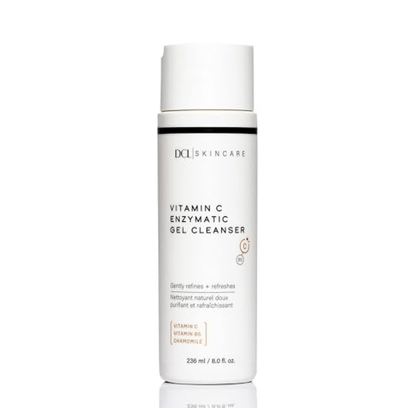 DCL Skincare Vitamin C Enzymatic Gel Cleanser with Sugar Fruit Enzymes & Vitamins C/B5, 8.0 Fl oz