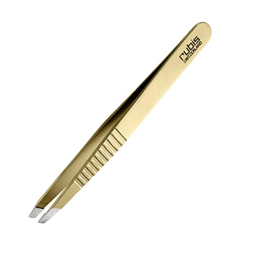 Gold Stainless Steel Tweezers for Precise Eyebrow Shaping & Hair Removal