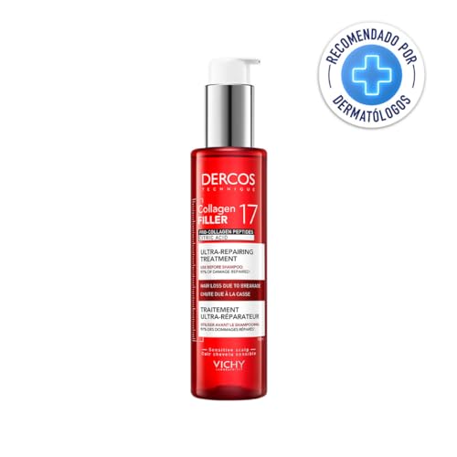 Dercos Collagen Peptide 17 Ultra-Repairing Treatment, 150ml, Anti Hair Fall Pre-Shampoo Bond Repair Hair Treatment, Strengthens, Reduces Breakage, Preps & Protects