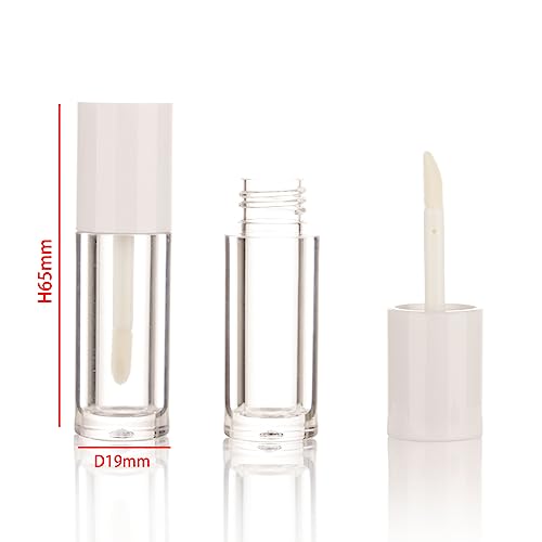 40PCS White Mini Lip Gloss Tubes 2.5ml with Wand Applicator - COSIDEA