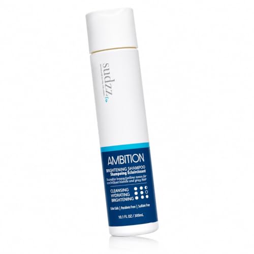 BlondeAmbition Brightening Sulfate-Free Hair Shampoo - Travel Size 10.1 Fl Oz - Safe for Color & Gray Hair - For Men & Women