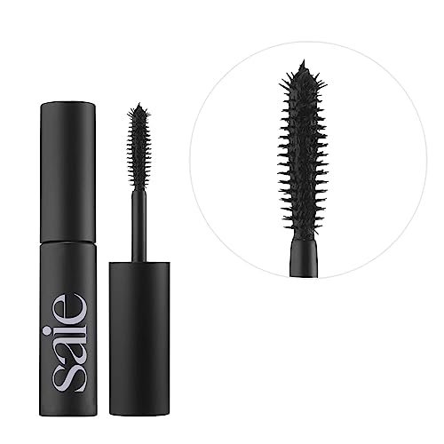Saie Mini Mascara 101 - Lash Lengthening Mascara for Thick, Bold, Lifted Lashes - Buildable Eye Makeup Formulated to Strengthen and Condition with Rich Nutrients - Black (0.17 oz)