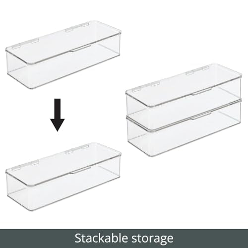 Stackable Makeup Storage Organizer Box - Clear Bathroom Vanity & Drawer Holders - 2 Pack