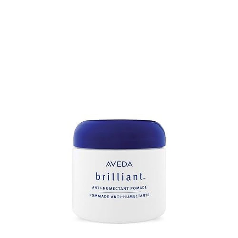 Aveda Brilliant Anti-Humectant Pomade | Helps Prevent Frizz & Flyaways | Protects Against Humidity | for Curly & Coily Hair Types |Castor Oil and Rice Bran | Jasmine, Rose, Clove Aroma| 2.5 Ounce