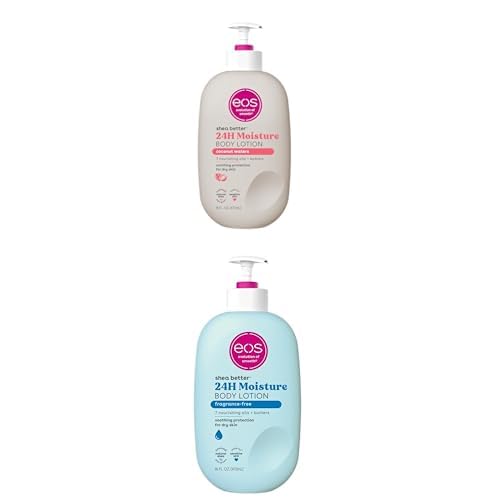 Bundle of eos Shea Better Body Lotion- Coconut Waters+ Fragrance Free, 24-Hour Hydration Skin Care, 16 fl oz